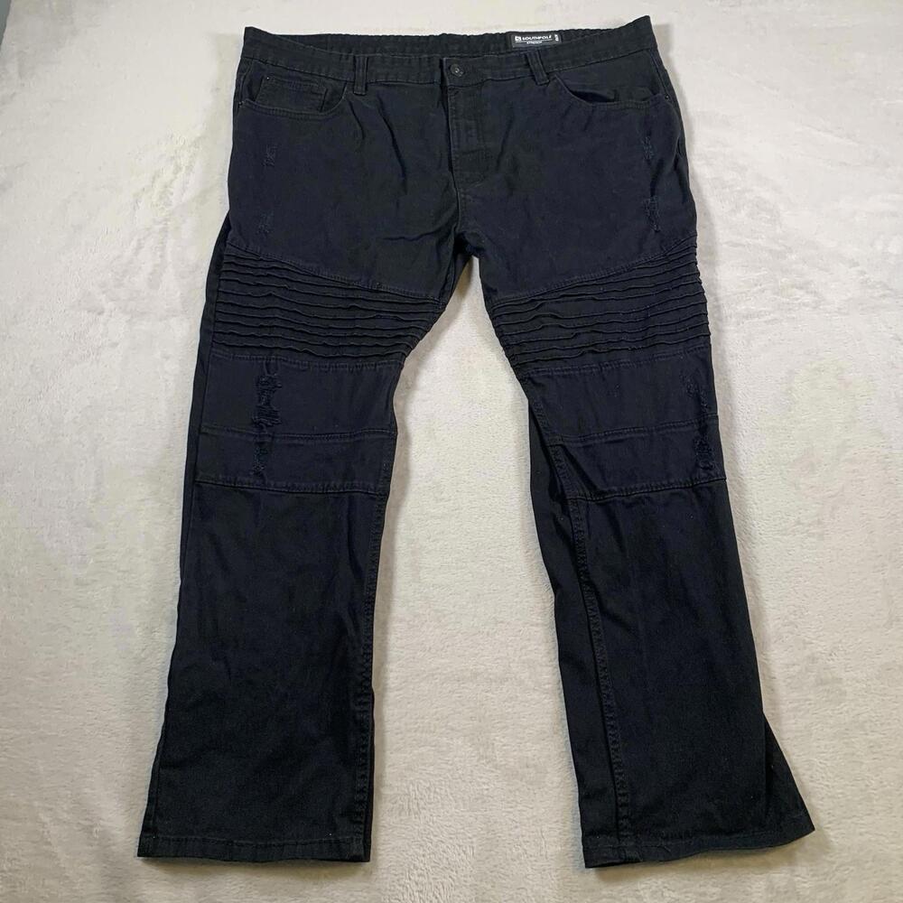 Southpole Slim Jeans‎ Mens 40x29 Black Stacked Y2K Dark Wash Mid Rise Stretch